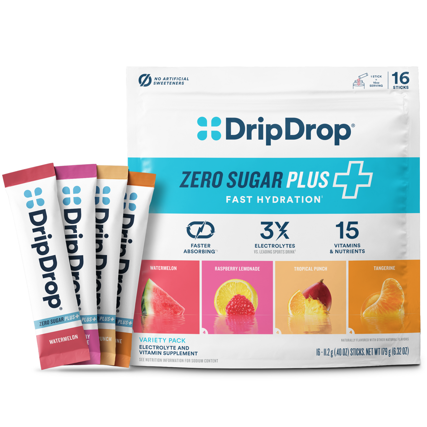 dripdrop-zero-sugar-plus-watermelon-tangerine-tropical-punch-raspberry-lemonade-16-oz-sticks-16-count-v3 Pouch_16ct_Front16ozSticks_VSPlus_Variety_A.png